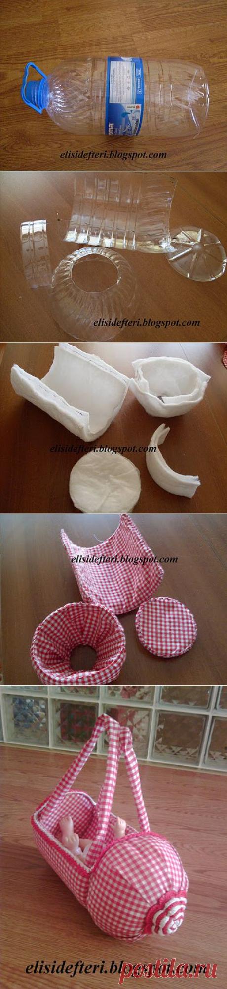 Игрушечная коляска из пластиковой бутылки | Умелые ручки