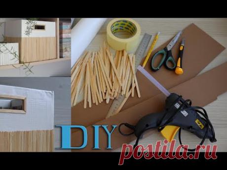 Organizer | DIY! THEY MADE AN ORGANIZER BASKET WITH YOUR OWN HANDS FROM COFFEE STICKS AND CARDBOARD!