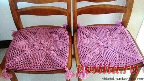 Сидушки на стулья крючком