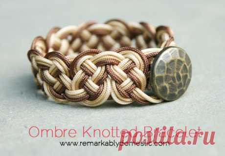 DIY Ombre Knotted браслет
