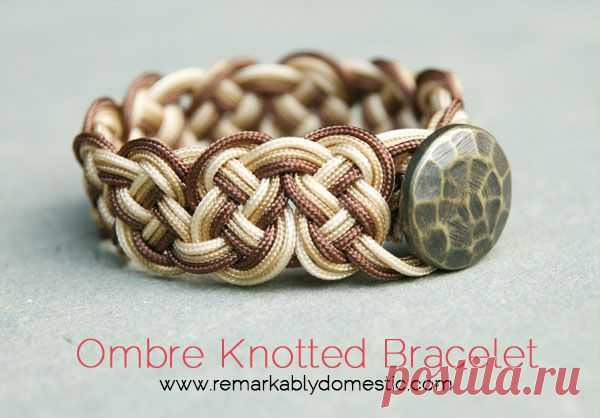 DIY Ombre Knotted браслет
