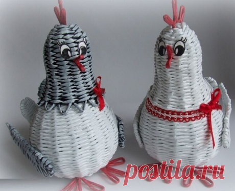 Плетение из газетных трубочек!