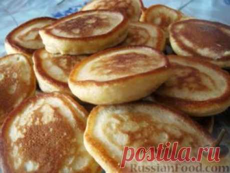 Рецепт: Оладьи на кефире "Пышные" на RussianFood.com