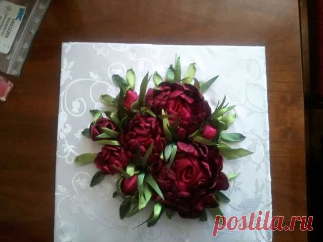 ПИОНЫ / Вышивка / Вышивка лентами