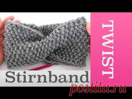 Twist Stirnband stricken im Perlmuster | Für Anfänger geeignet