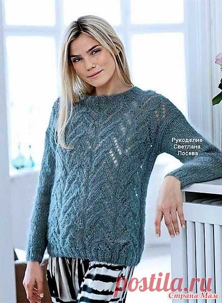 Роскошь мохера! Стильный джемпер спицами ажурным узором с подробным описанием. - ВЯЗАНАЯ МОДА+ ДЛЯ НЕМОДЕЛЬНЫХ ДАМ - Страна Мам