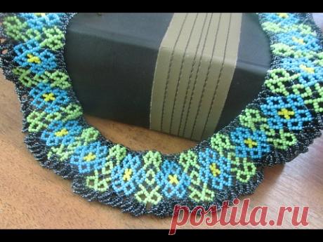 Колье из бисера. Бисероплетение /Beaded necklace/Beading according to the diagram