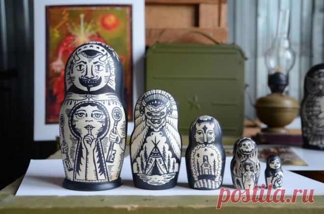 Традиционная русская матрешка русская гнездовая кукла 5 шт. | Etsy