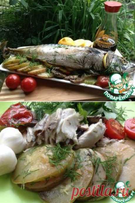 Скумбрия с овощами на мангале - кулинарный рецепт