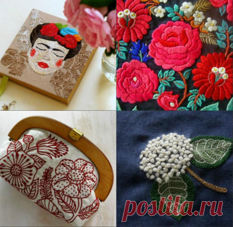 "живая" вышивка Юмико Хигучи