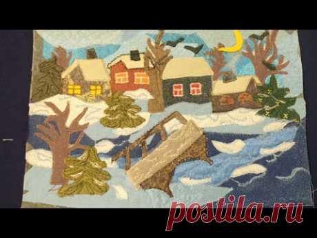 Текстильная пицца " деревенская зима"