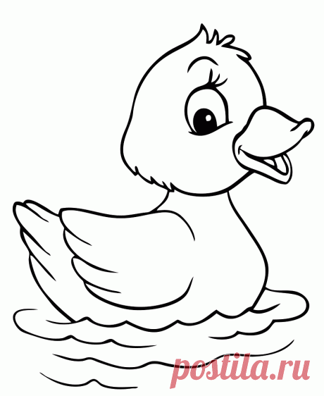 Картинка раскраска утенок