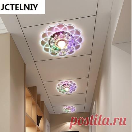 Роскошные Прихожая светодиодный потолочный светильник с Стекло абажур k9 кристалл декоративные поверхностного монтажа лампы для Гостиная украшения дома купить на AliExpress