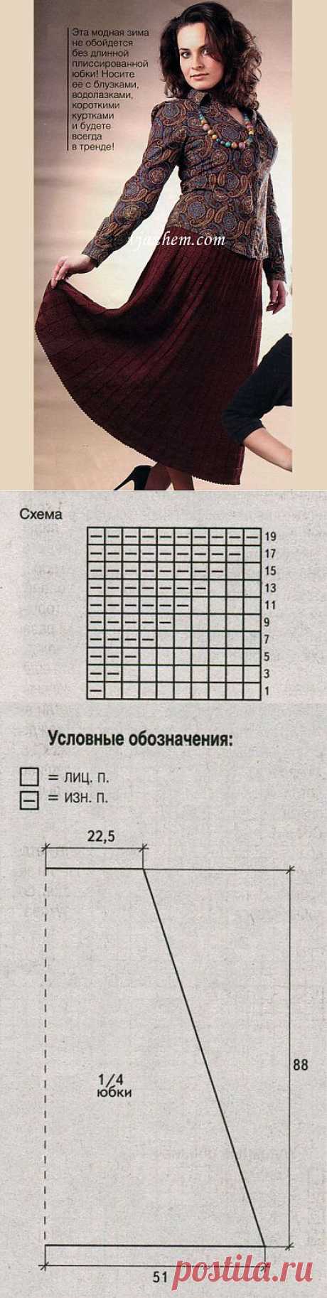 Длинная юбка плиссе