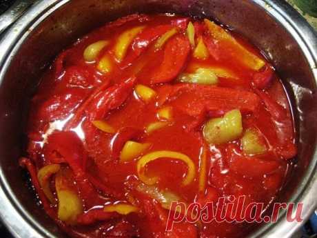 Очень вкусный Лечо Перец сладкий – 5 кг. Помидоры – 4 кг. Сахар 1 стакан,...