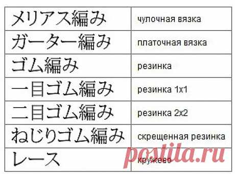 «Условные обозначения для спиц в китайских и японских схемах»
