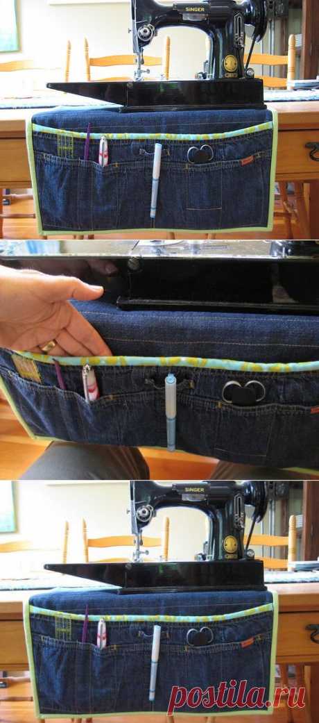 Органайзер из джинсовых брюк. Organizer of denim jeans. ~ HandMadiya.com