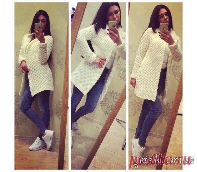 Кардиган Лало Соты спицами или крючком.