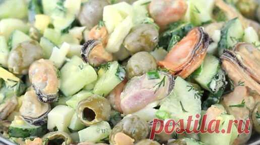 Вкусный и аппетитный салат с мидиями. Сохраняем рецепт в подборку | Вкусные рецепты с Oberhof | Дзен
