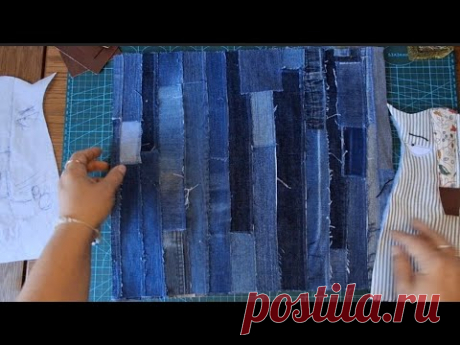 DIY / ВЫ ТОЛЬКО ПОСМОТРИТЕ КАКАЯ ОНА МИЛАЯ / 100 КУСОЧКОВ  ДЖИНСА  УТИЛИЗИРОВАЛА ДЛЯ СУМКИ