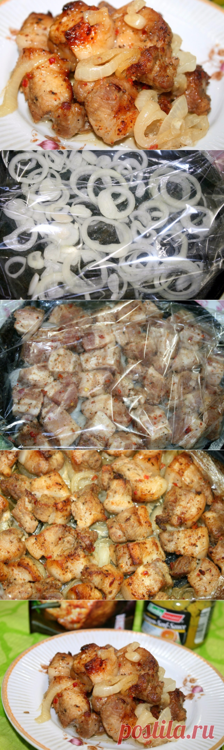 Шашлык в духовке на луковой подушке