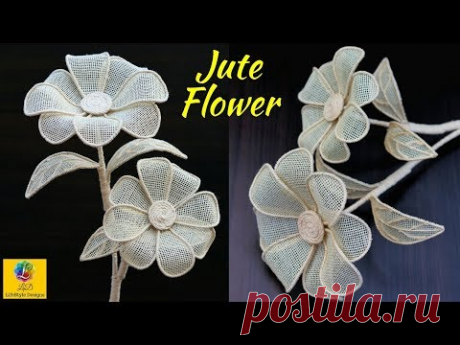 How to Make a burlap Jute Flower | DIY Rope Flower | Jute Craft Decoration Design