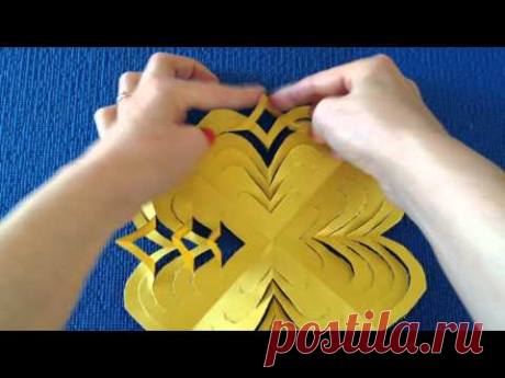DIY. Объемная 3D снежинка из бумаги. 3D Paper Snowflake