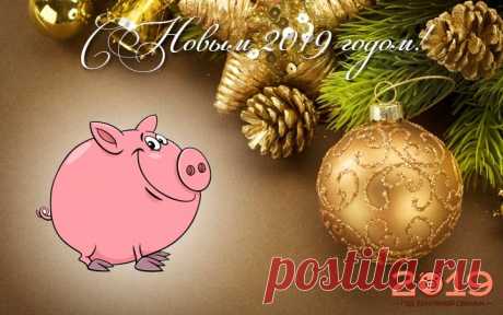Нові листівки на Новий рік 2019 - красиві вітальні листівки на Новий рік - зі свинками, поросятами та кабанчиками