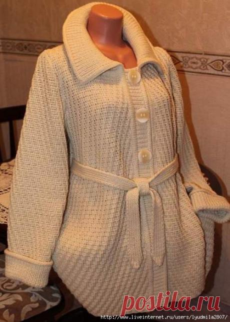 Жакет крючком. Интересная кеттлёвка