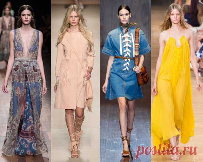 Модные платья весна-лето 2015
В этом году модные платья весна-лето 2015 пропитаны эстетикой 1970 годов, потому что в этом году очень популярно подчеркивать свою женственность. Романтическое макст, аристократичная замша, эклектические принты и бохо-шик – все это главные акценты этого сезона.
Фото модных платьев весна 2015 порадуют вас ярким разнообразием силуэтов и красок, перед которыми не устоит ни одна модница.