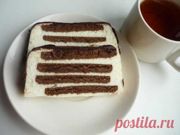 Тортик без выпечки "Полосатый" - Простые рецепты Овкусе.ру