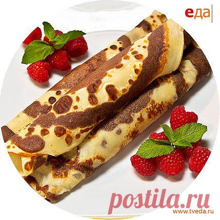 Полосатые блинчики с шоколадной начинкой