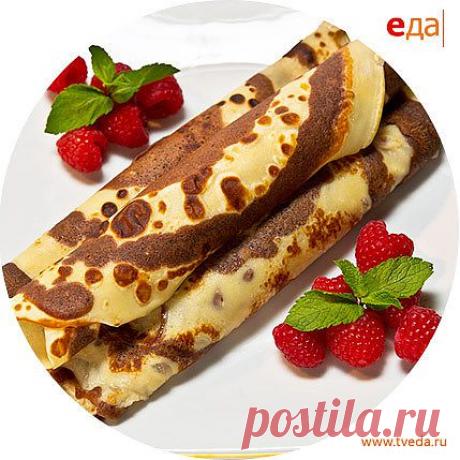 Полосатые блинчики с шоколадной начинкой