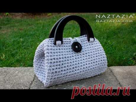 DIY Tutorial - Crochet Easy Casual Friday Handbag with Lining - Lined Purse Bag Bolsa Borsa