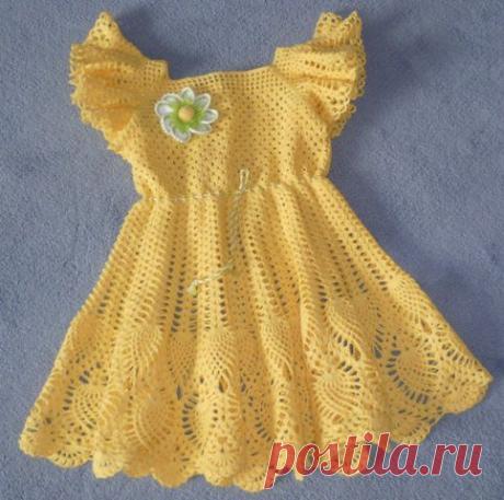 Платье крючком для девочки.