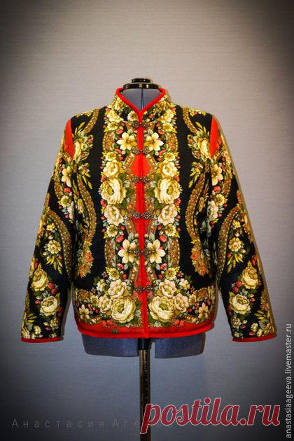 Купить Куртка из платка "Молодушка". - орнамент, Куртка из платка, одежда из платков, куртка на осень