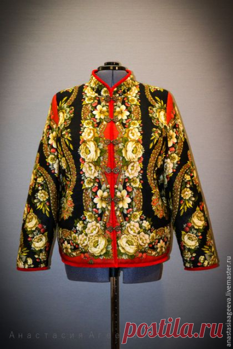 Купить Куртка из платка "Молодушка". - орнамент, Куртка из платка, одежда из платков, куртка на осень