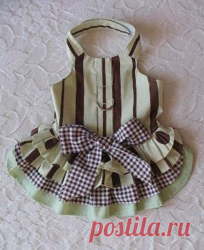 Pretty Pink DOG Dress Harness 3 layer cake Ruffled by spotNotz, $23.00