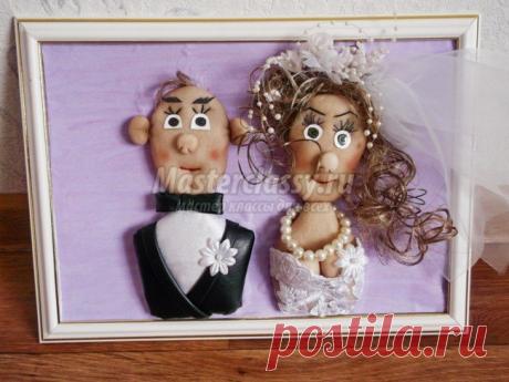 Поделки из колготок. Свадебное панно «Жених и невеста». Мастер-класс с пошаговыми фото