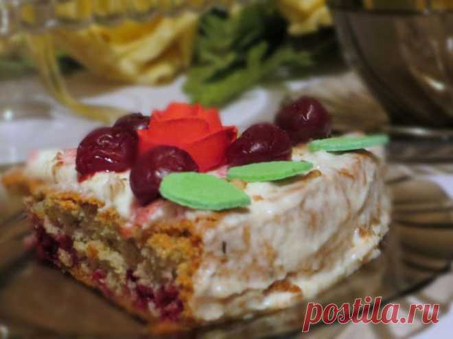 Пирог "Вишня на снегу" .