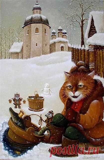 Кошки в русской живописи. Русские художники-анималисты.