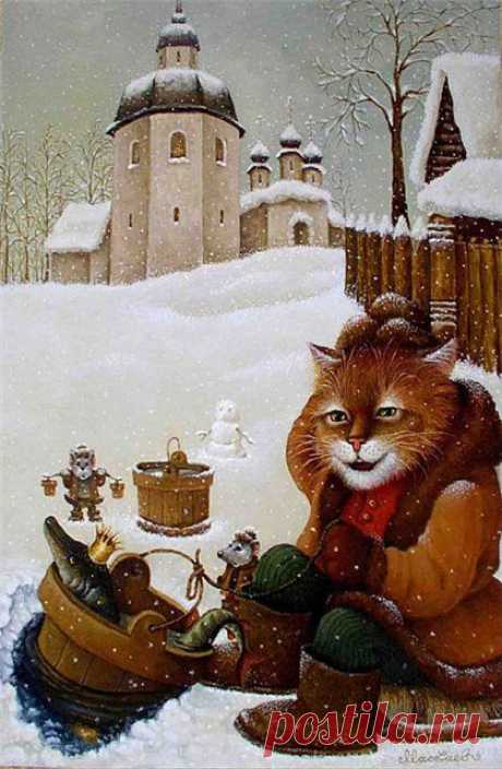 Кошки в русской живописи. Русские художники-анималисты.