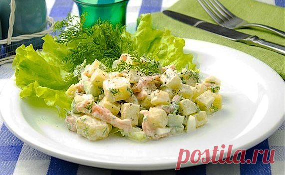 Картофельный салат на каждый день | Домашняя кулинария