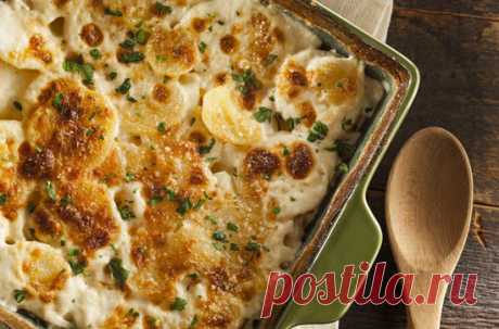Рецепт картофельной запеканки с сыром и вином