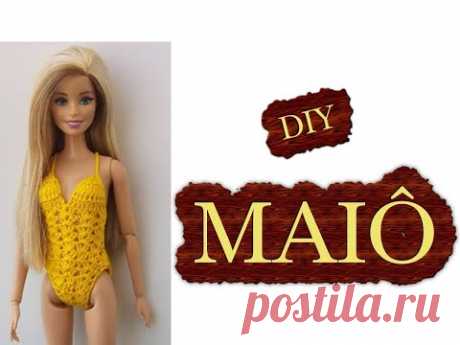 Maiô em crochê ponto leque