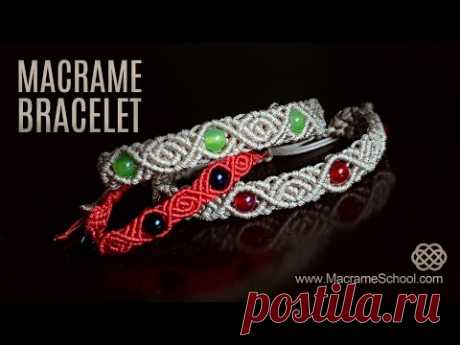 Wavy Rose Bracelet with Beads by Macrame School