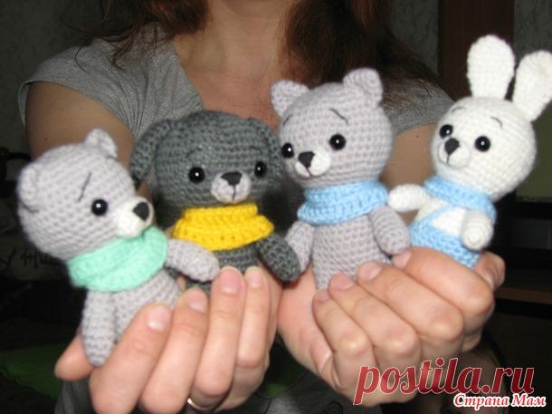 Вязаные малыши: мишка, котик и зайка, собачка. - Вязание - Страна Мам