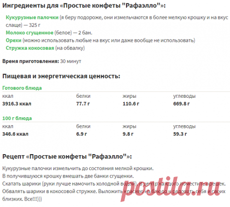 Простые конфеты "Рафаэлло" – кулинарный рецепт