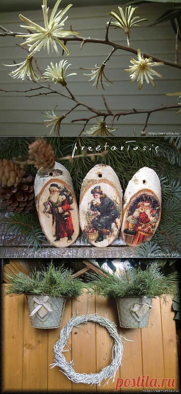 Веточки деревьев для рождественского декора.