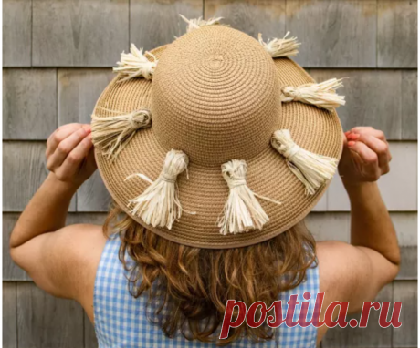 Декор шляпки из соломки DIY